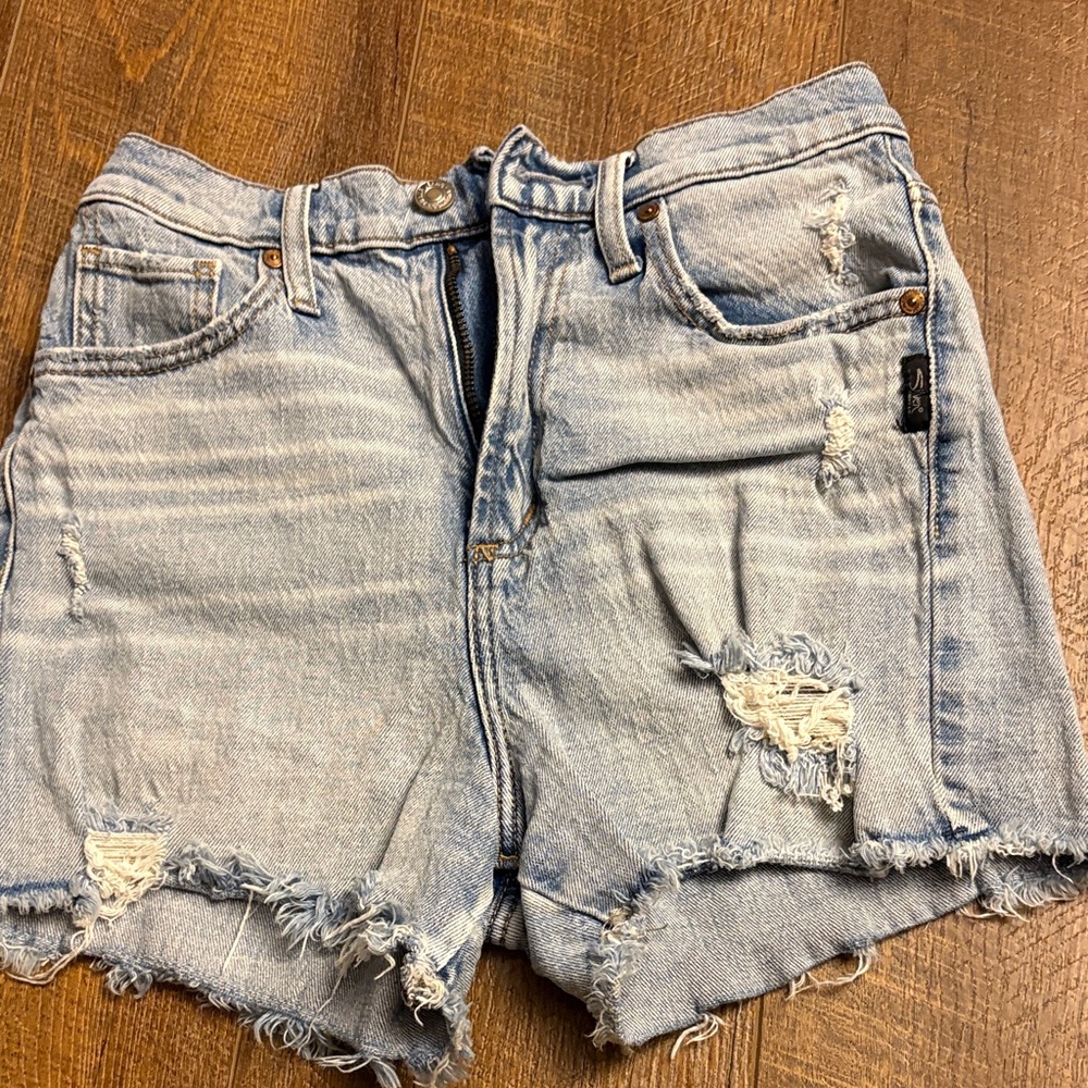 Silver Jeans Light Blue Distressed Jean Shorts